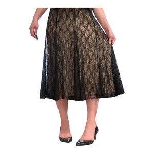 Vintage Laura Ashley Women's Mesh Lace Black Whimsy Goth Skirt Witch Costume